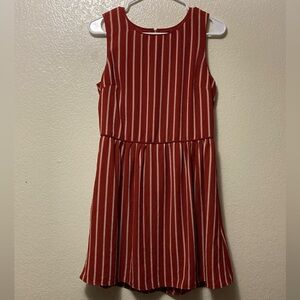 Burgundy Stripe Fall Dress